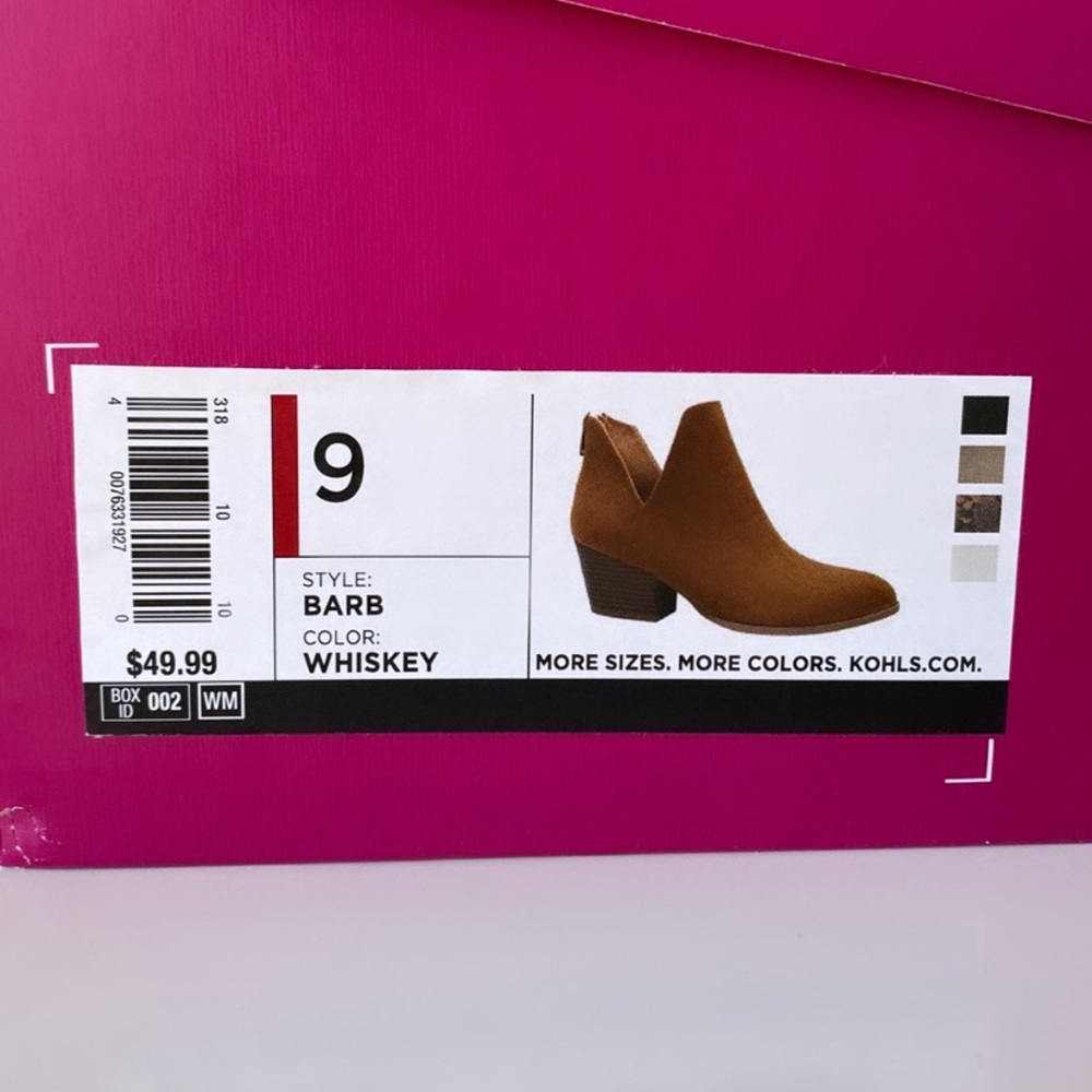 NWT SO Barb Ankle Boots, Brown - Picture 8 of 8